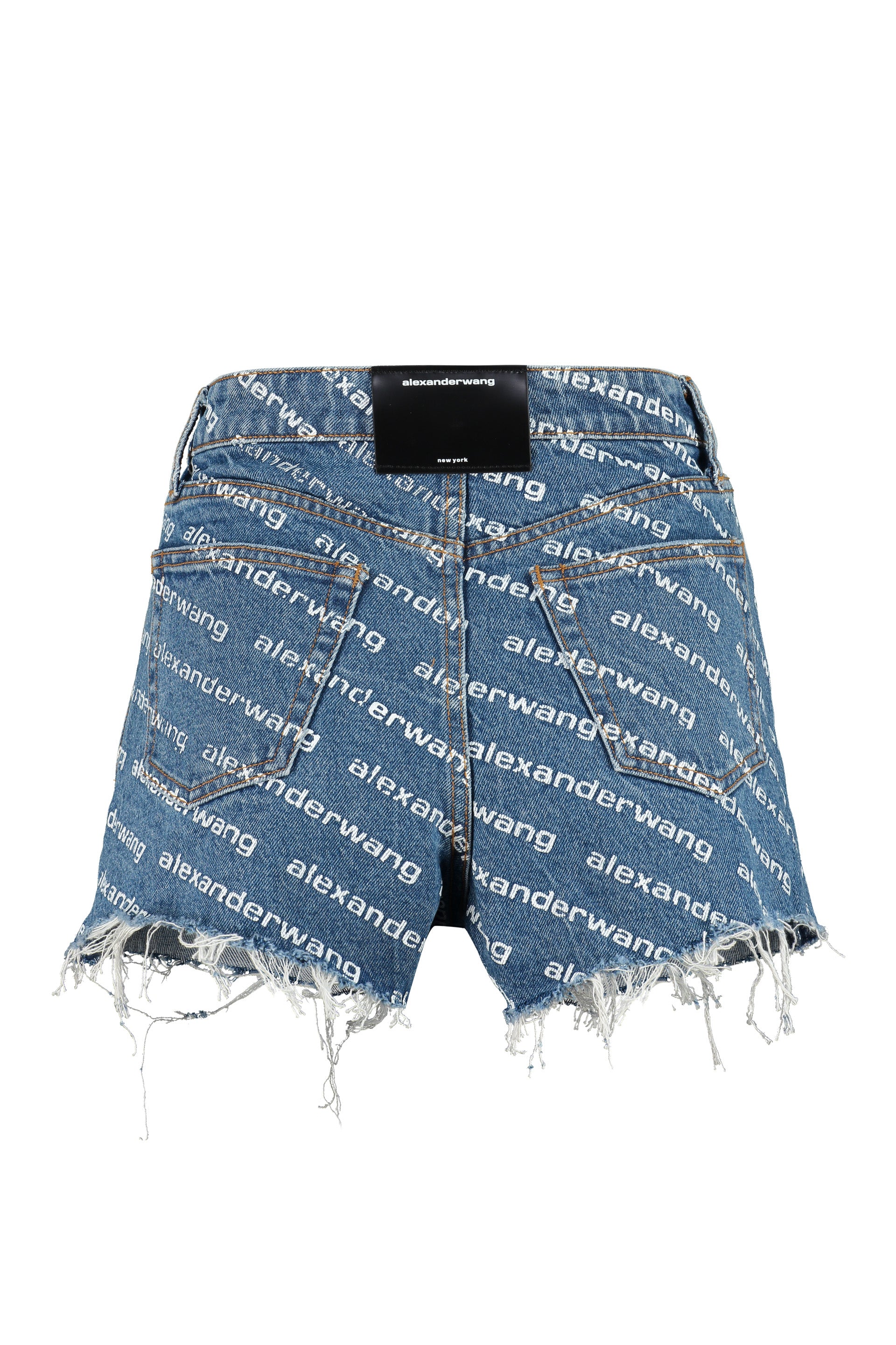 ALEXANDER WANG Logo Print Denim Shorts for Women