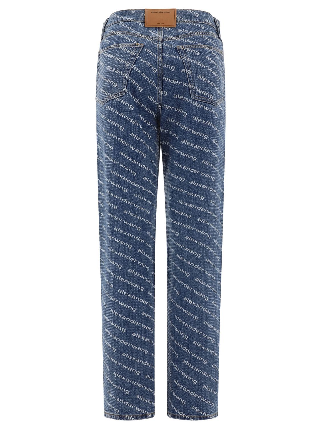 ALEXANDER WANG Relaxed Fit Jeans with Logo Crystal Hotfix