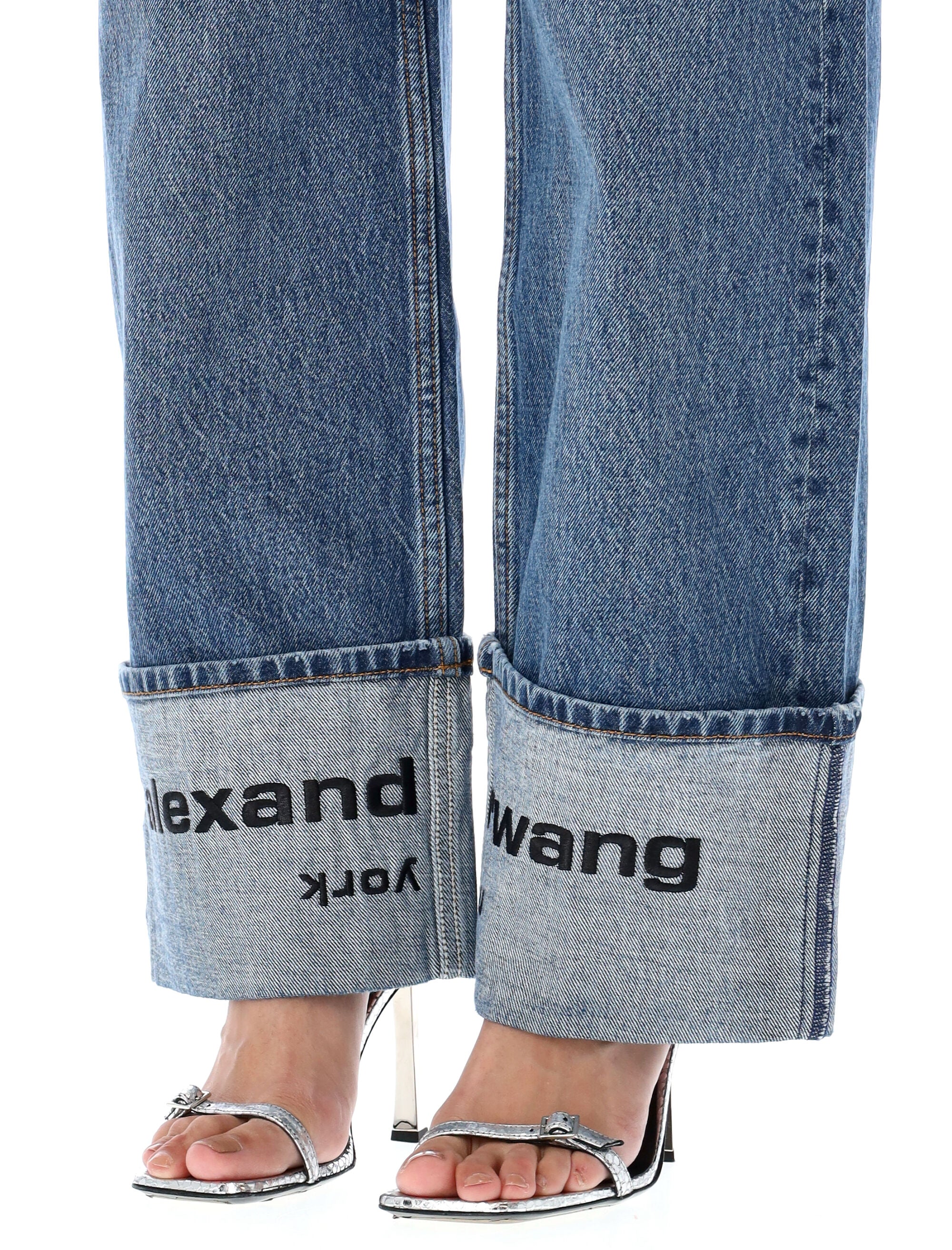 ALEXANDER WANG Logo-Embroidered Mid-Rise Jeans - Size 26