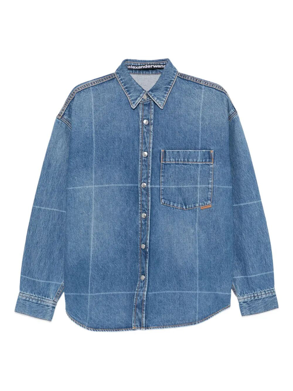 ALEXANDER WANG Grid-Pattern Denim Shirt