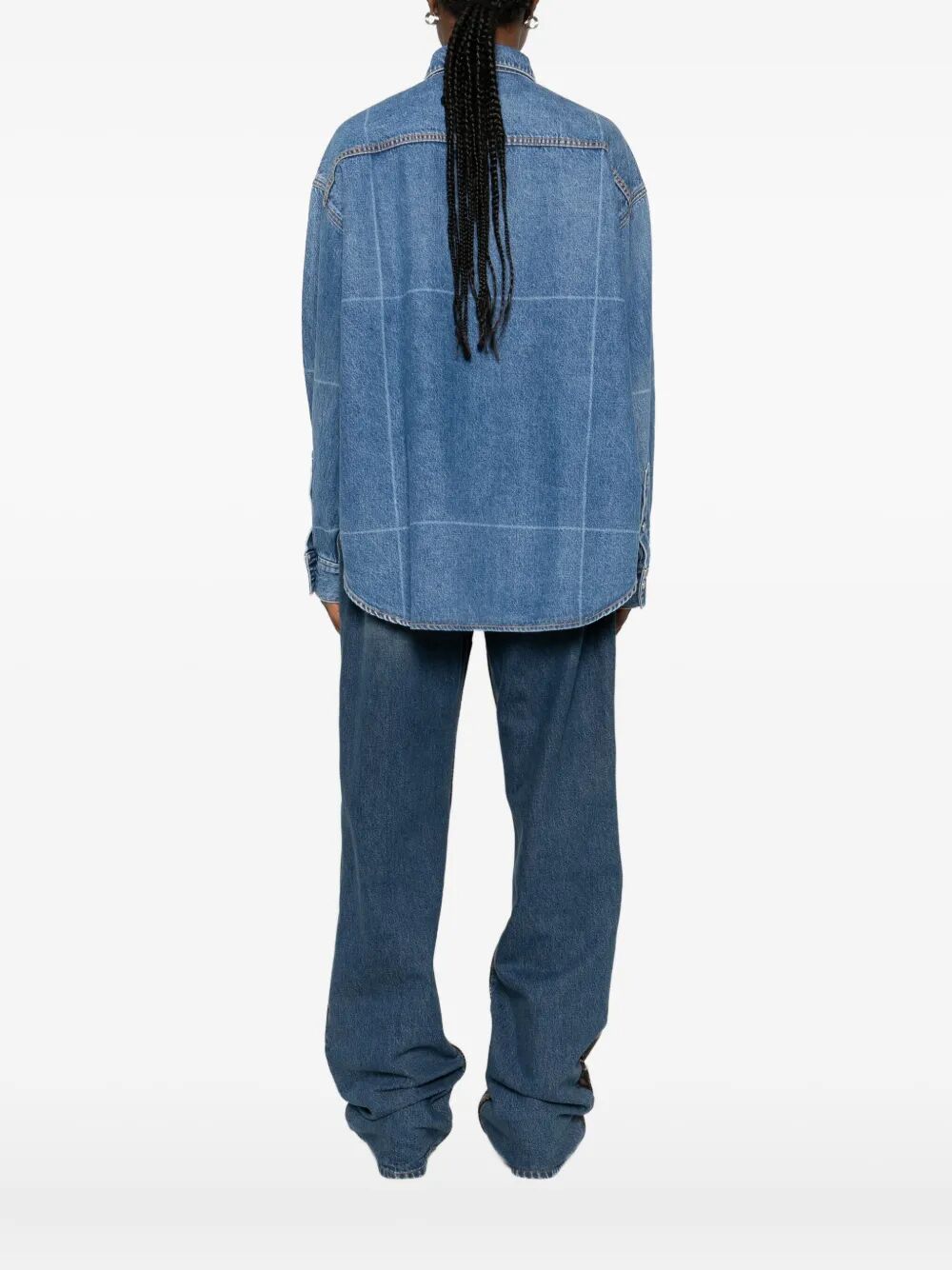 ALEXANDER WANG Grid-Pattern Denim Shirt