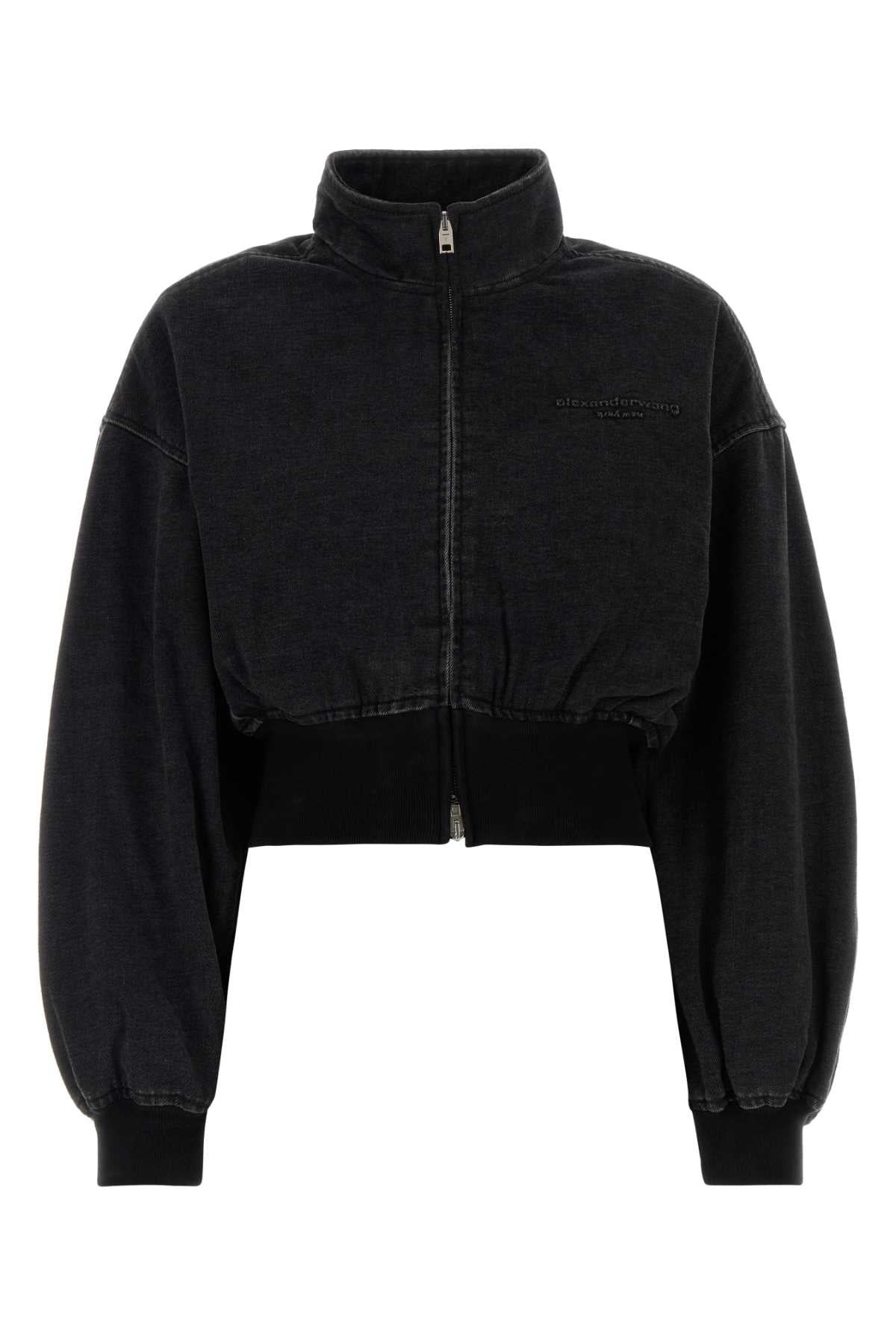 ALEXANDER WANG Women’s Cropped Funnel Neck Denim Jacket - Size S