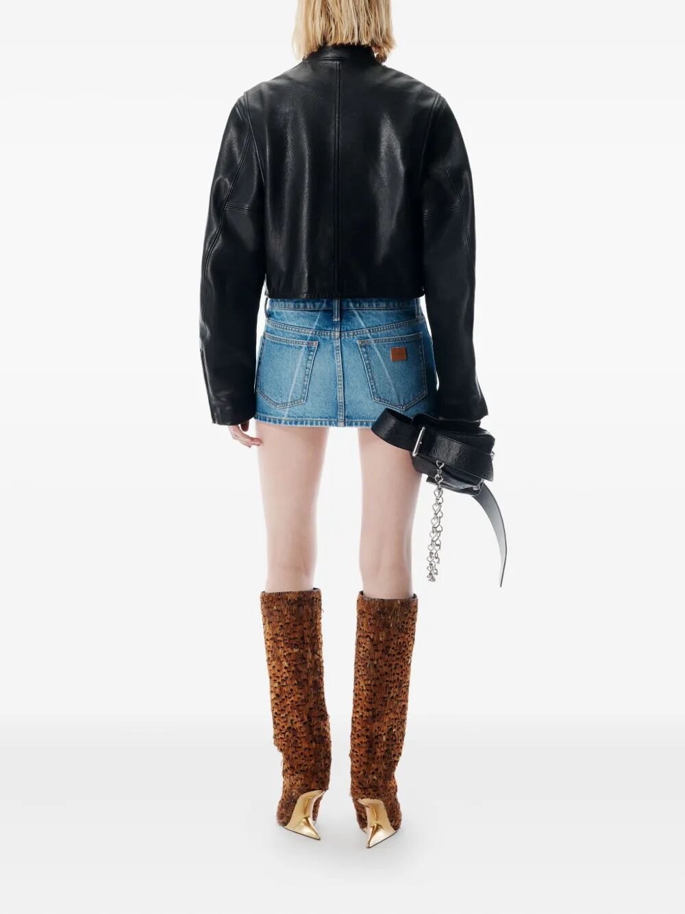 ALEXANDER WANG Foldline Denim Skort - Mini Length