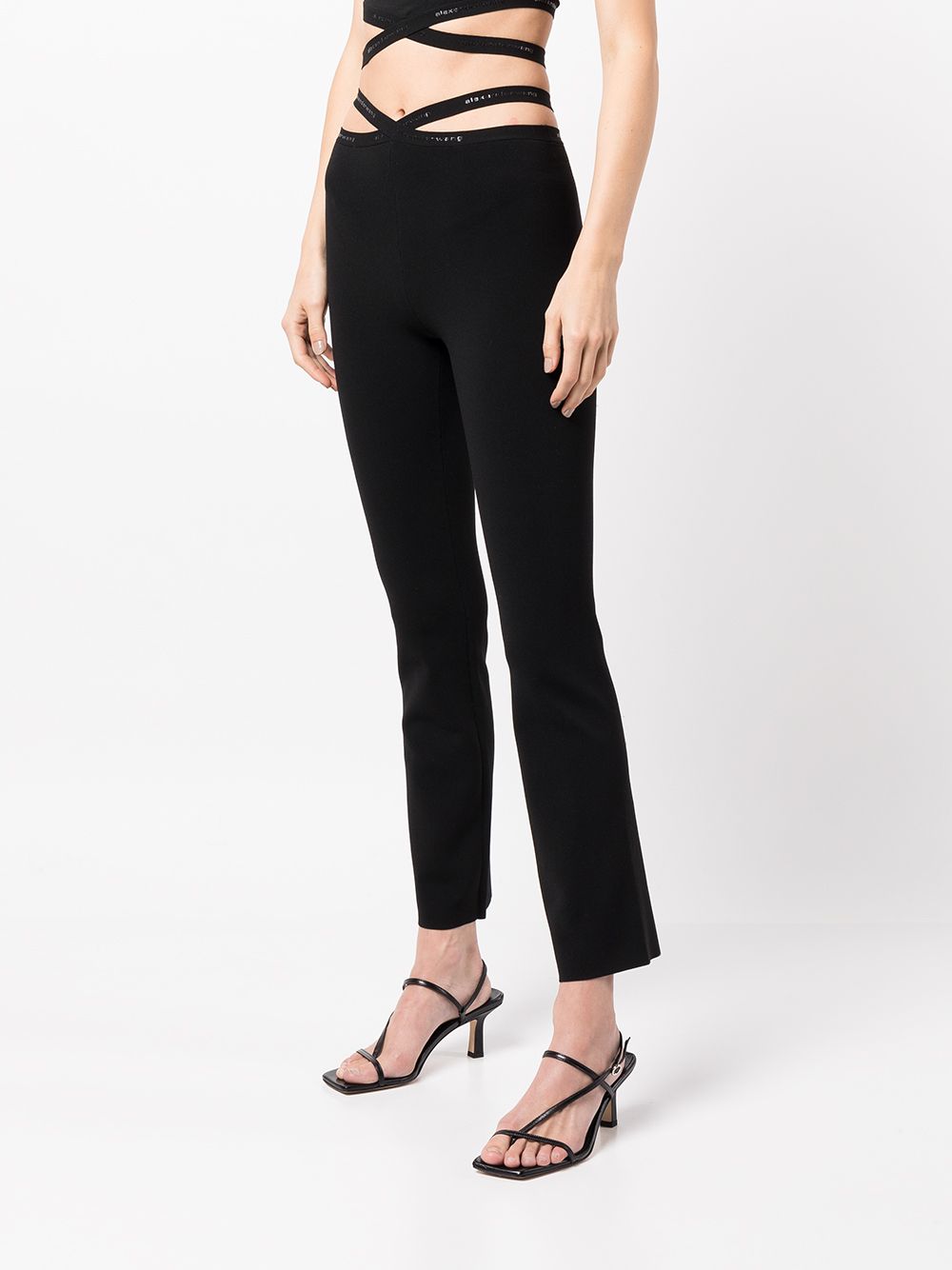 T BY ALEXANDER WANG High Waist Cross Leggings with Logo