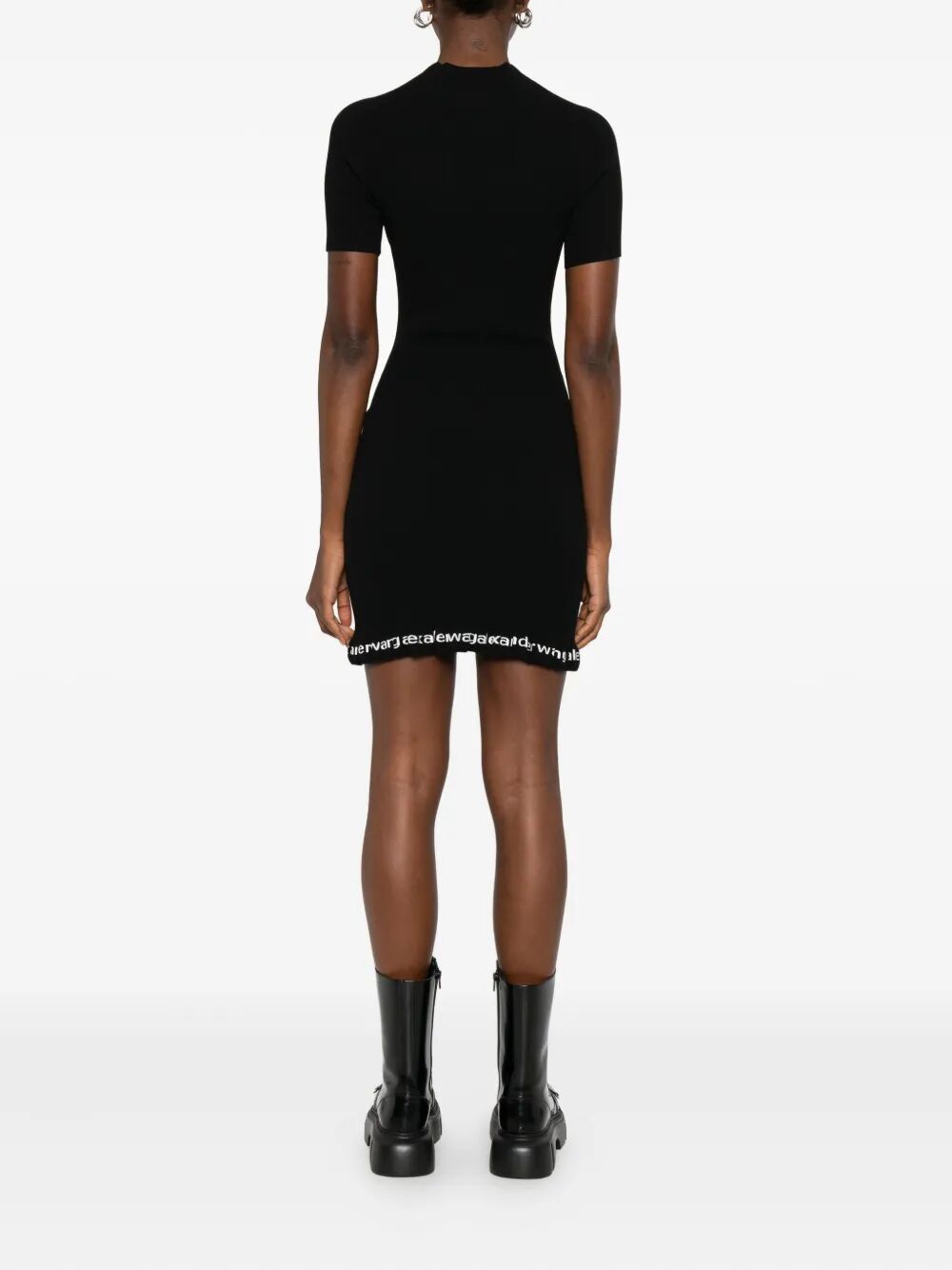 ALEXANDER WANG Ribbed Short-Sleeve Fitted Dress (Women)
