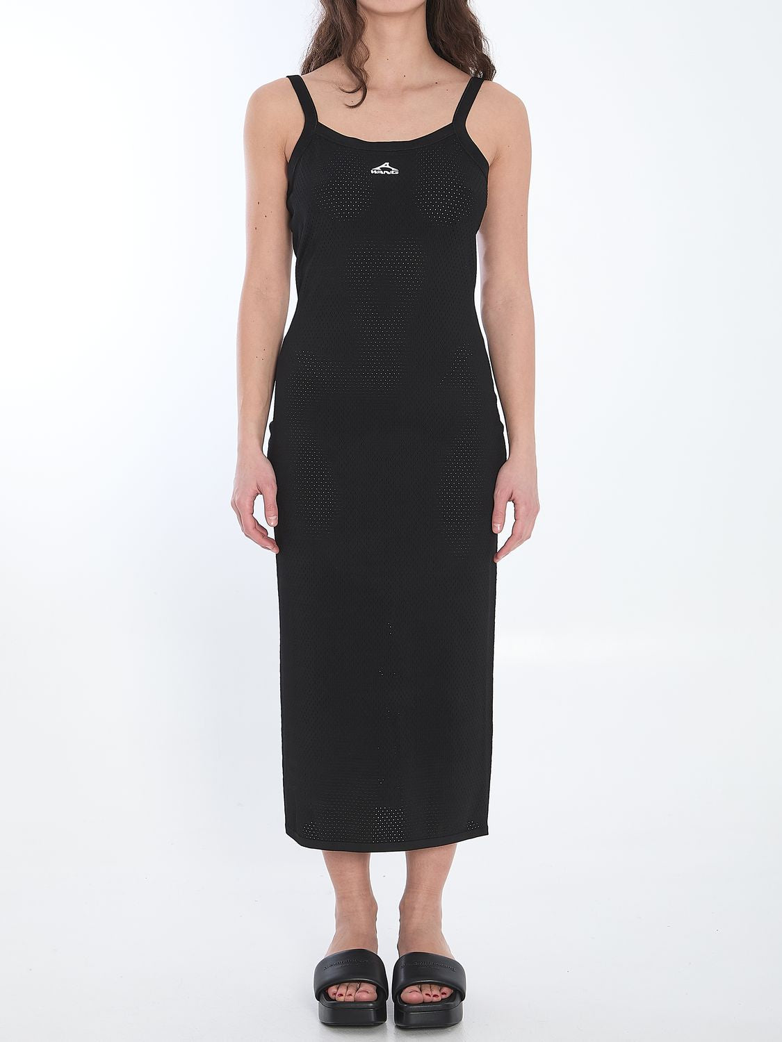 ALEXANDER WANG Sleeveless Slip Dress with 3D Logo