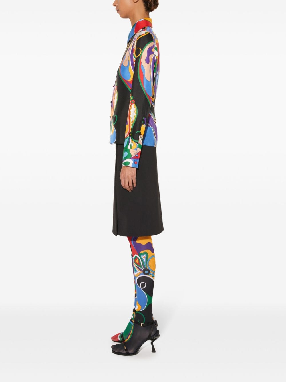 EMILIO PUCCI Printed Silk Shirt - Regular Fit Size 40