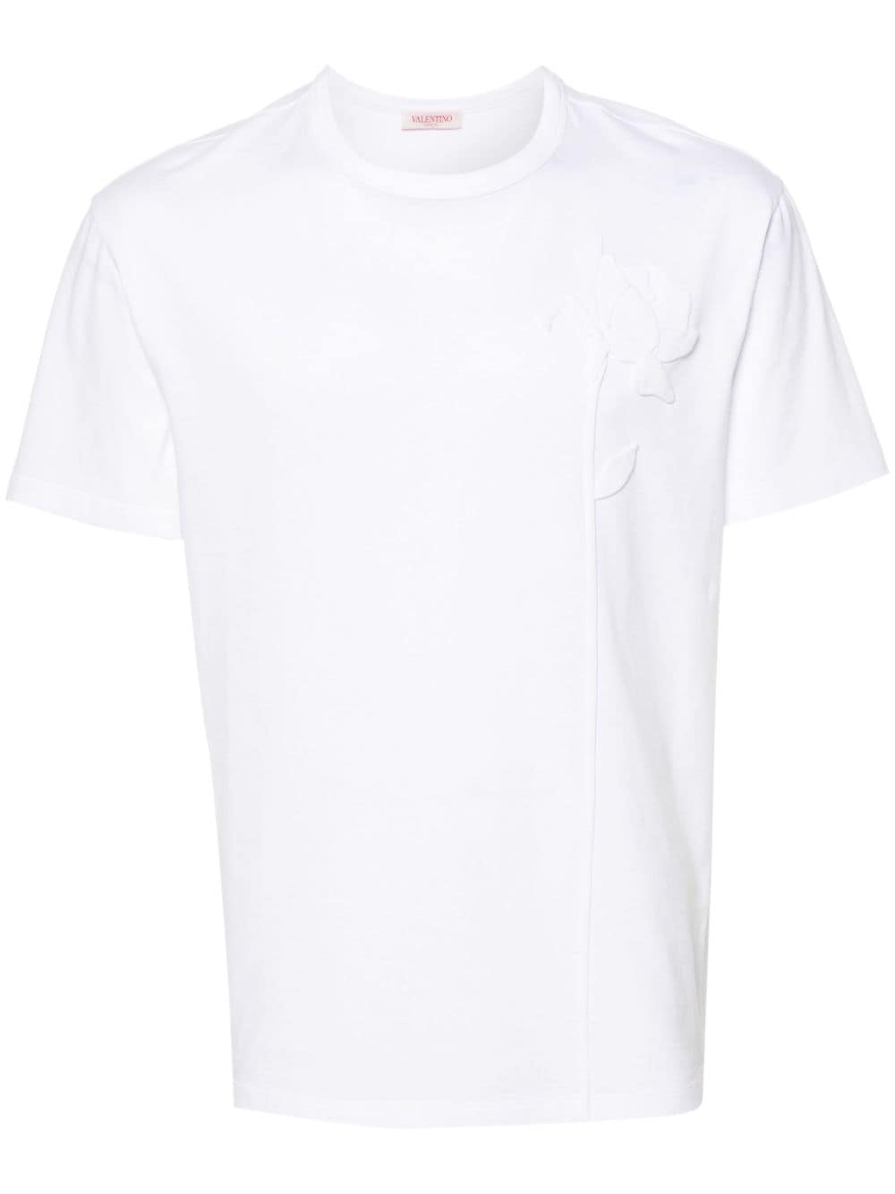 VALENTINO Floral Appliqué Cotton Tee