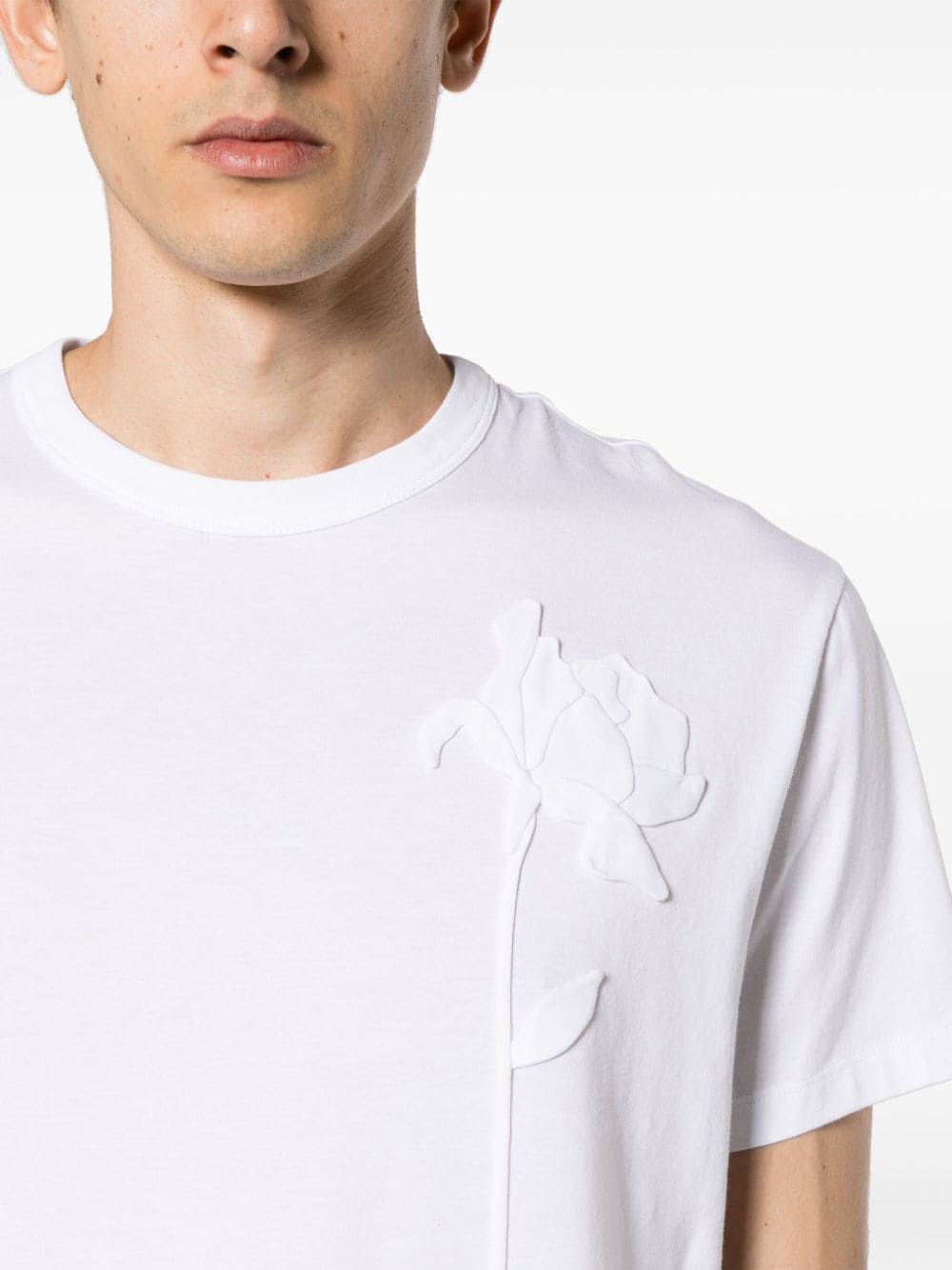VALENTINO Floral Appliqué Cotton Tee