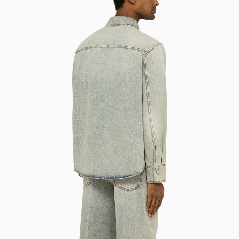 VALENTINO Denim V Detail Shirt for Men