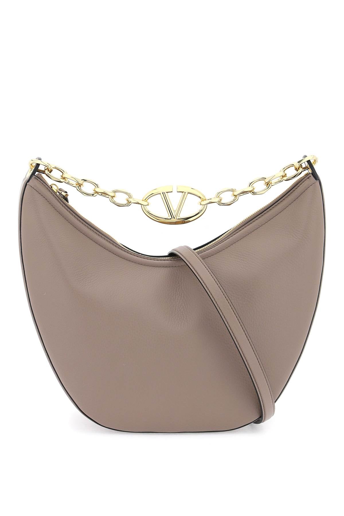 VALENTINO GARAVANI Medium Hobo Handbag with Vlogo Moon Shoulder Detail