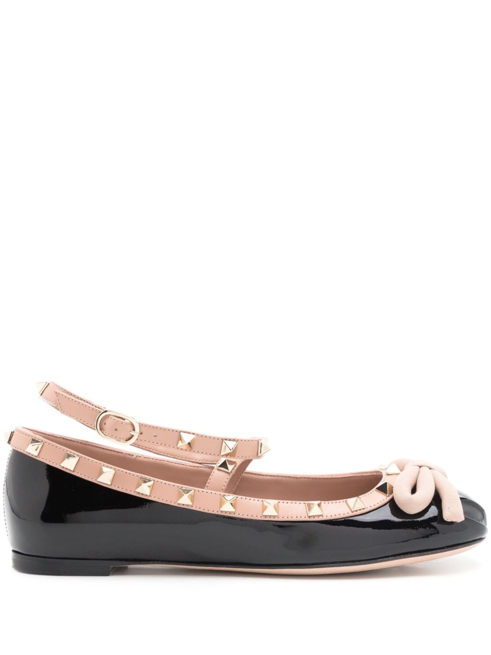 VALENTINO GARAVANI Rockstud Patent Leather Ballet Flats