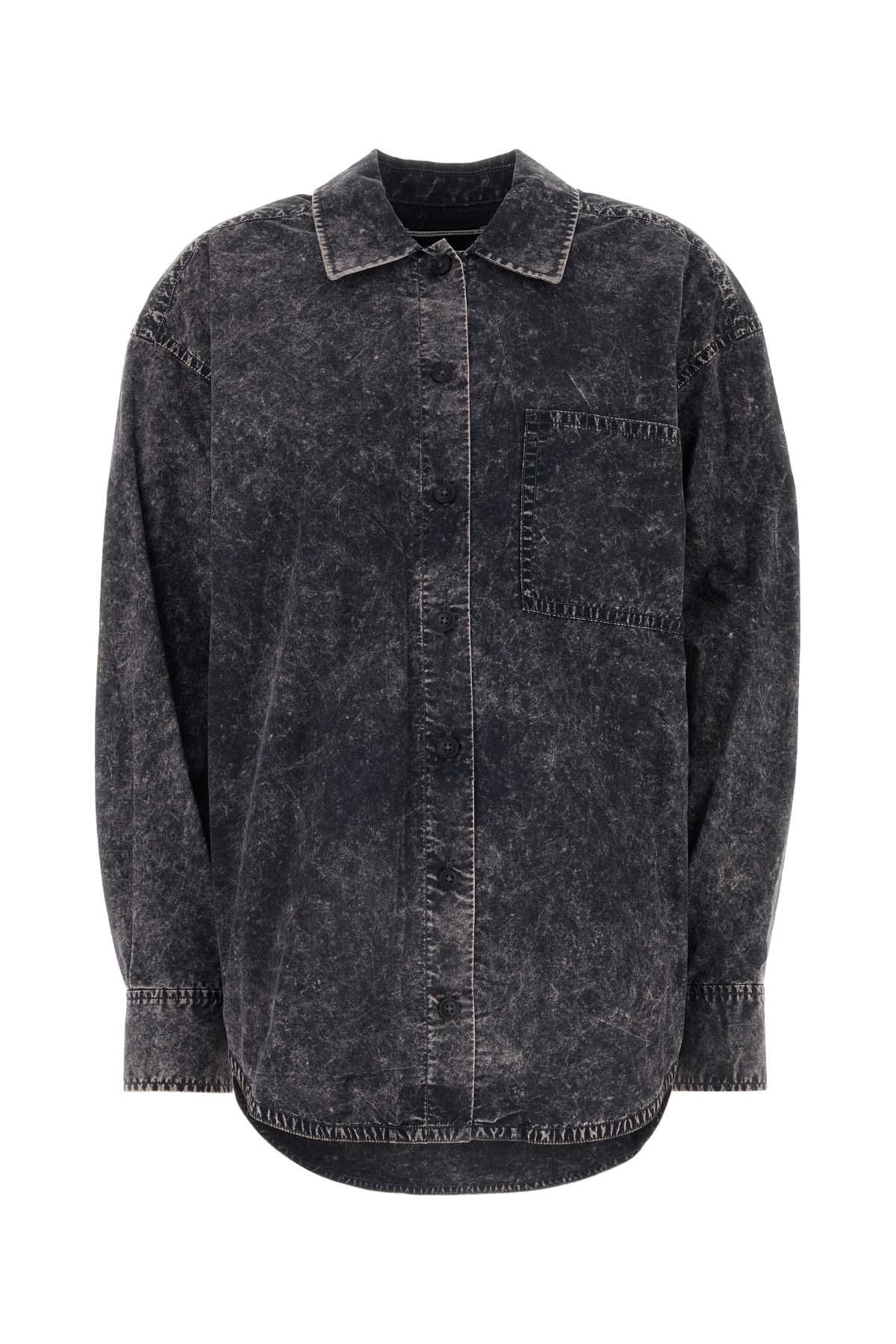 T BY ALEXANDER WANG Oversize Cotton Shirt with Patch Pocket