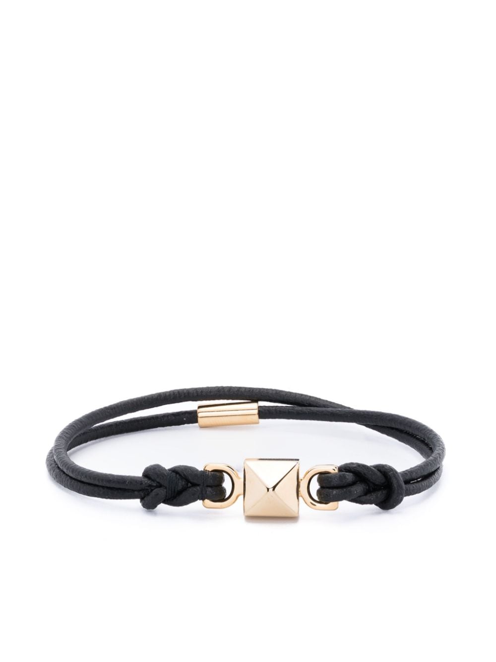 VALENTINO Rockstud Logo Engraved Bracelet with Braided Detail