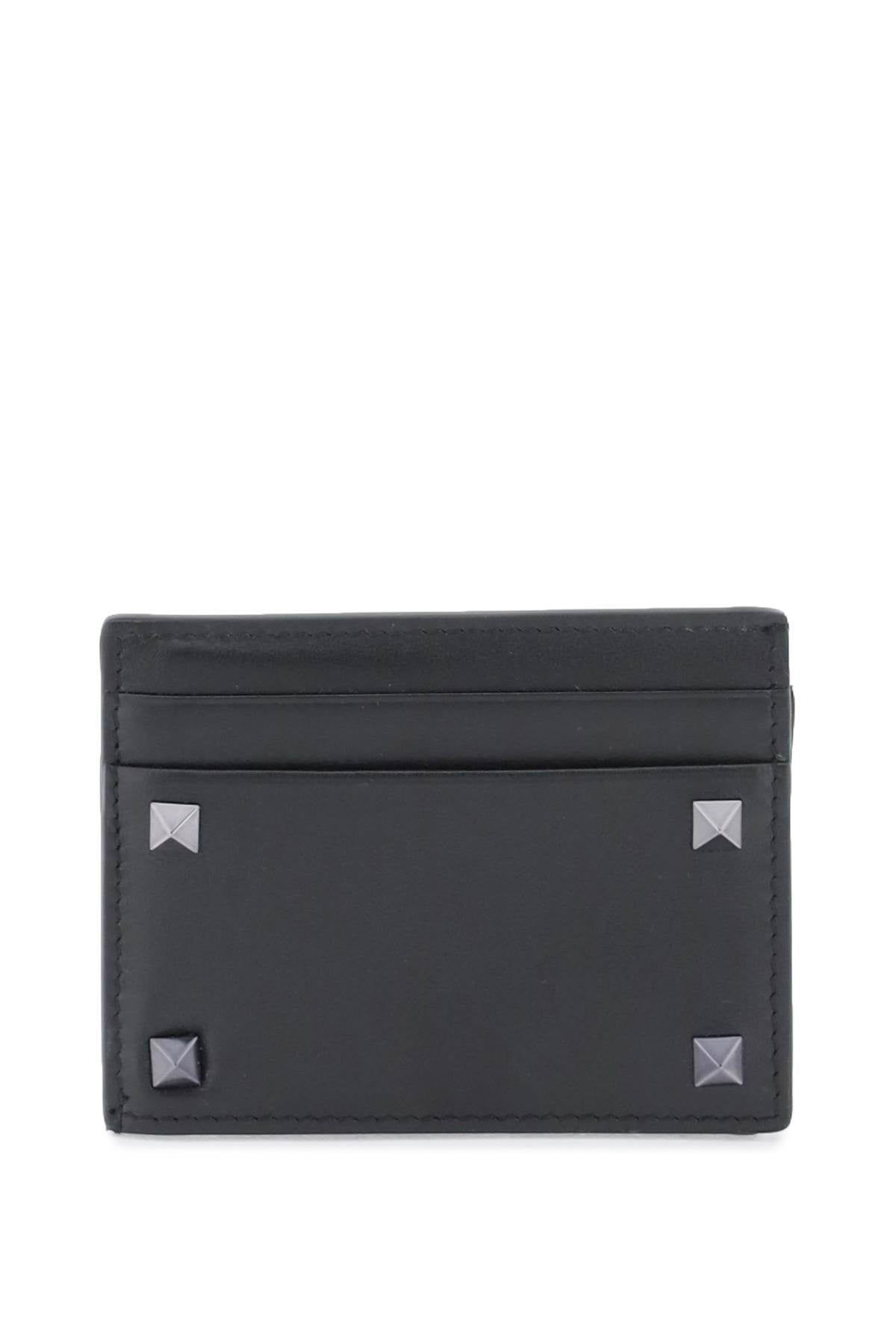 VALENTINO GARAVANI Mini Leather Rockstud Card Holder