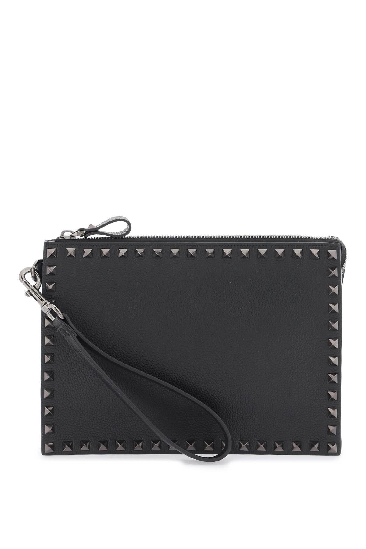 VALENTINO GARAVANI Leather Rockstud Clutch Bag for Men