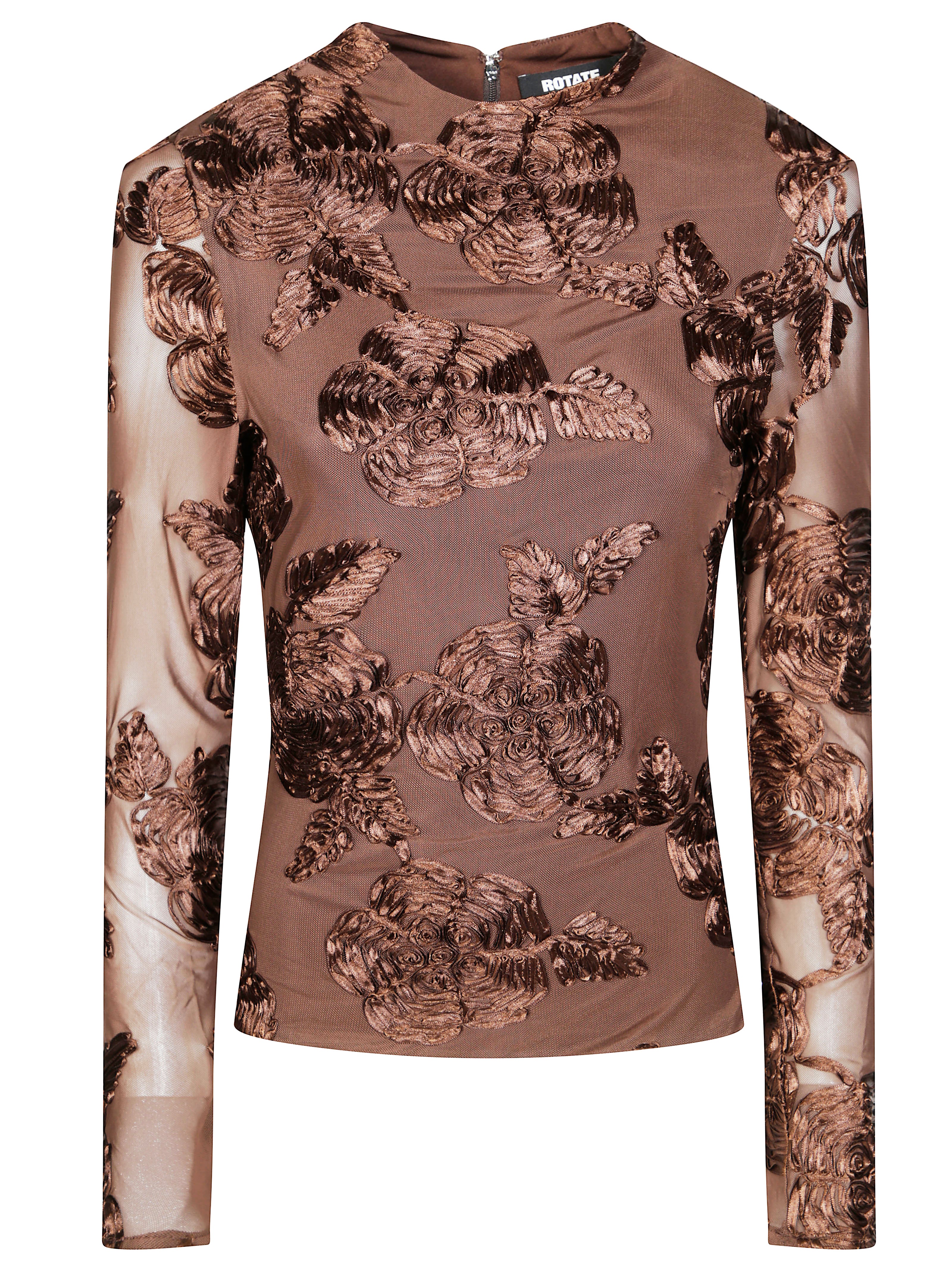 ROTATE Men's Flower Mesh Long Sleeve Top