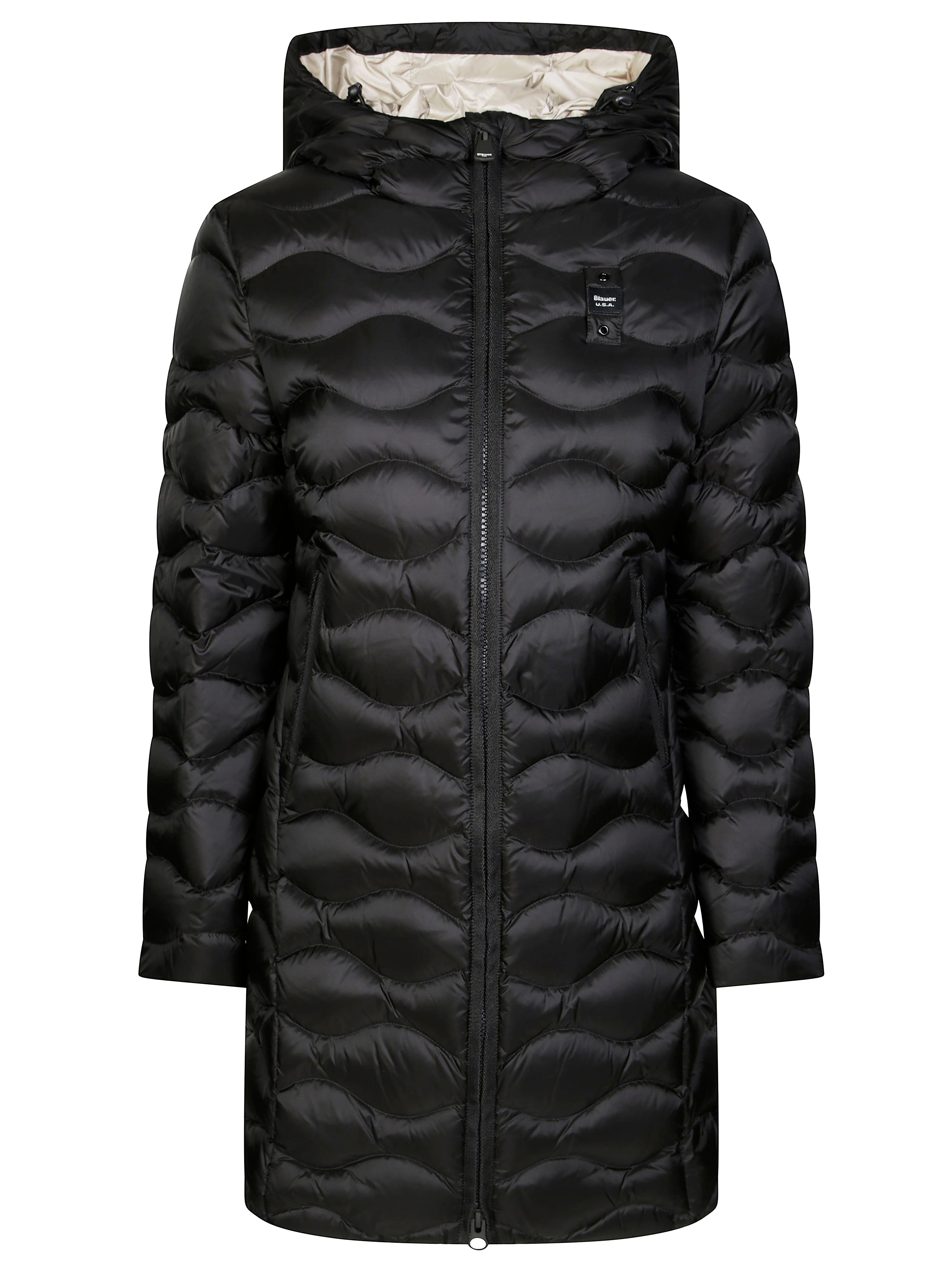 BLAUER Men's Long Padded Hooded Jacket