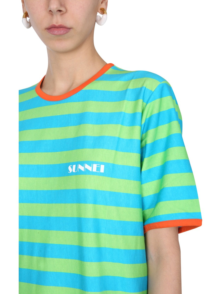 SUNNEI X ELEONORA BONUCCI Unisex Striped Crew Neck T-Shirt
