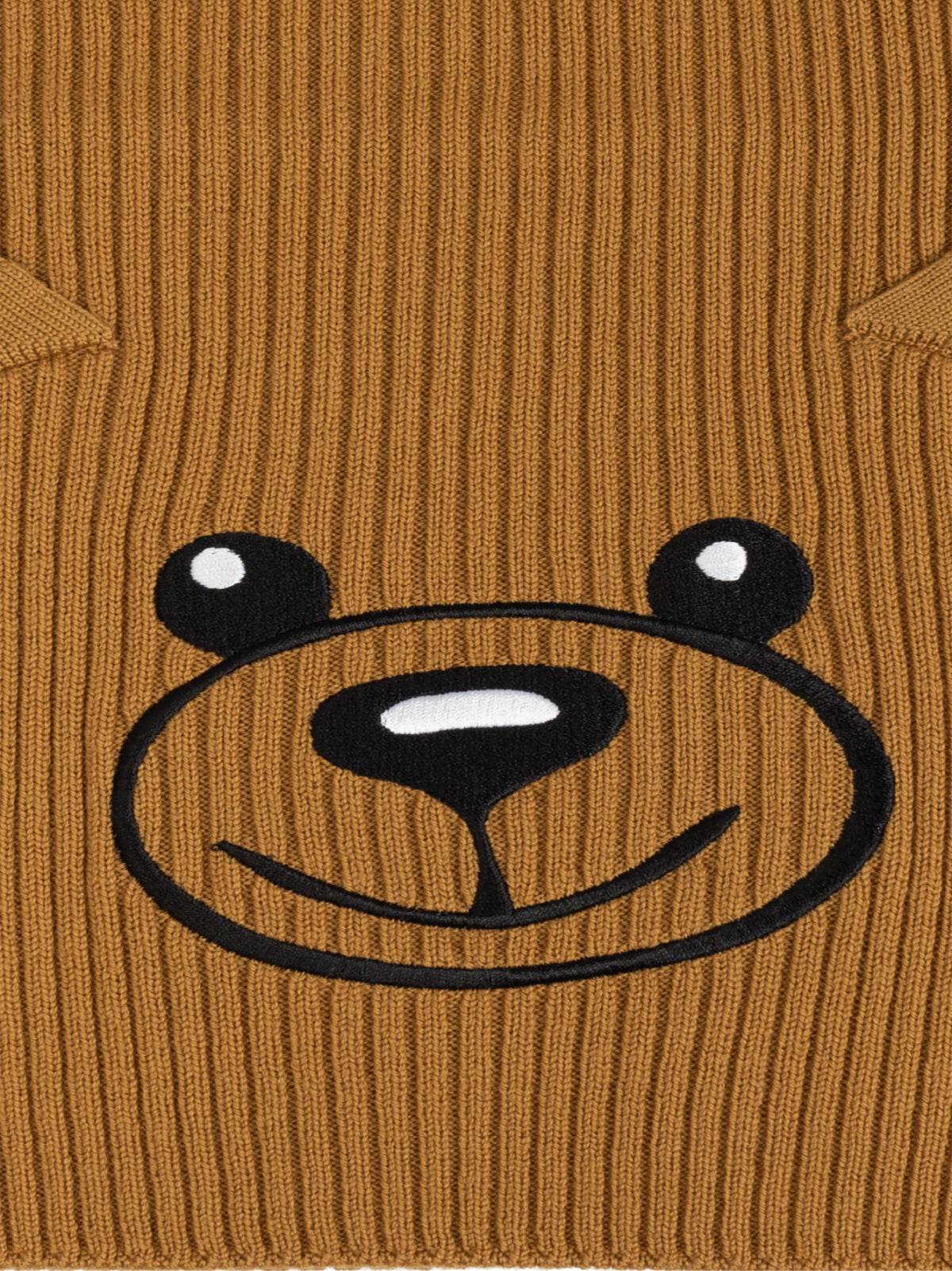 MOSCHINO COUTURE Teddy Bear Embroidered Knit Scarf 180x25 cm