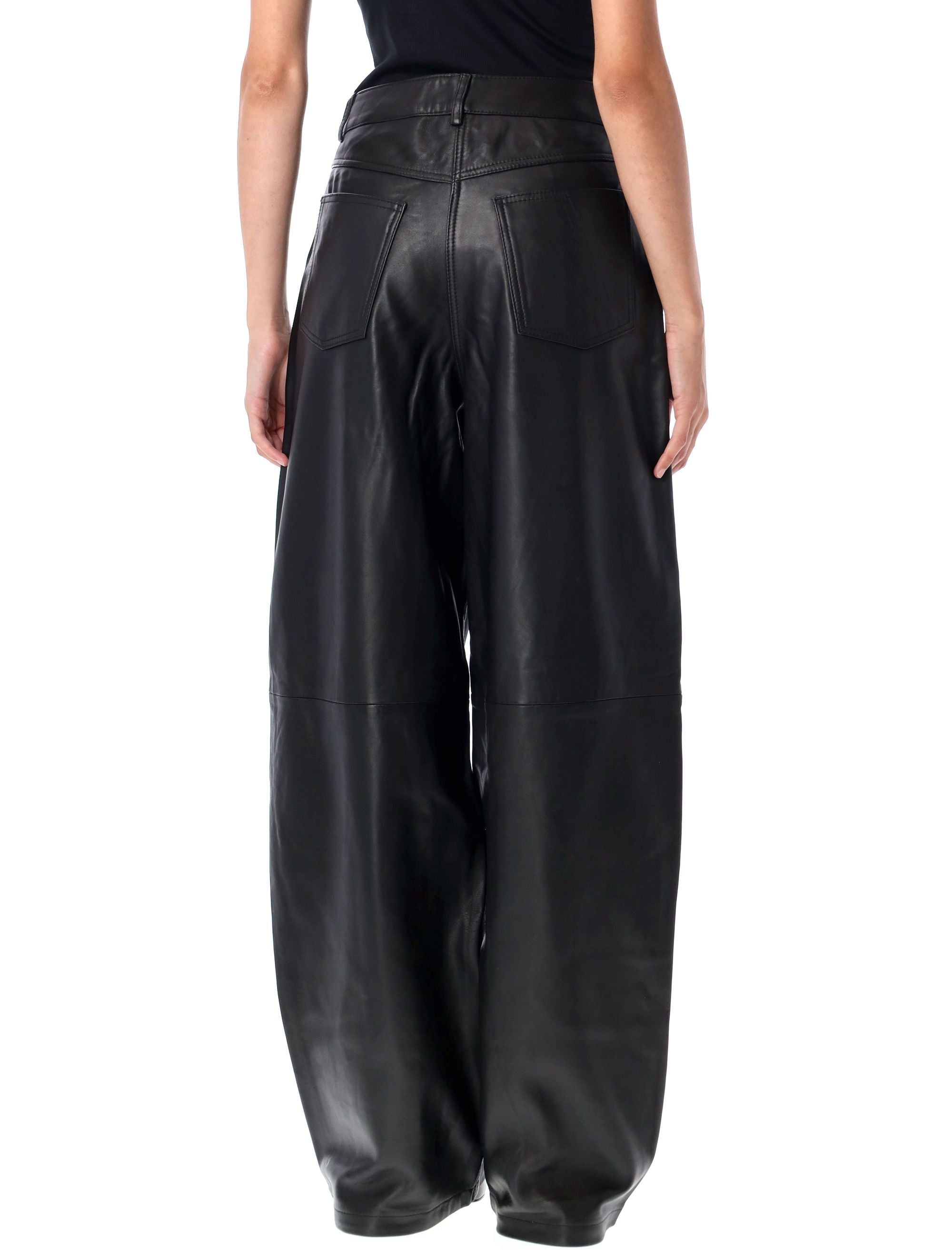 REMAIN Cocoon Wide Leg Leather Pants - Size 36