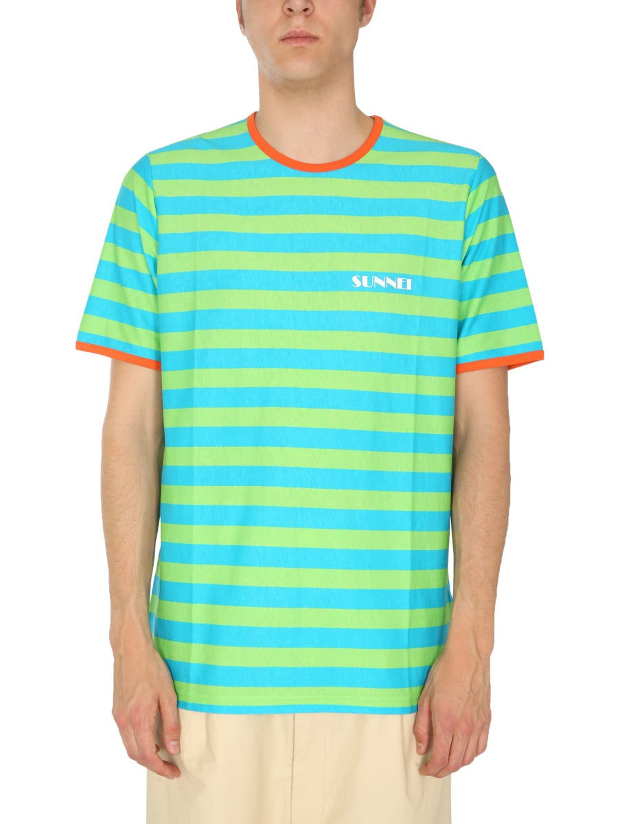 SUNNEI X ELEONORA BONUCCI Unisex Striped Crew Neck T-Shirt