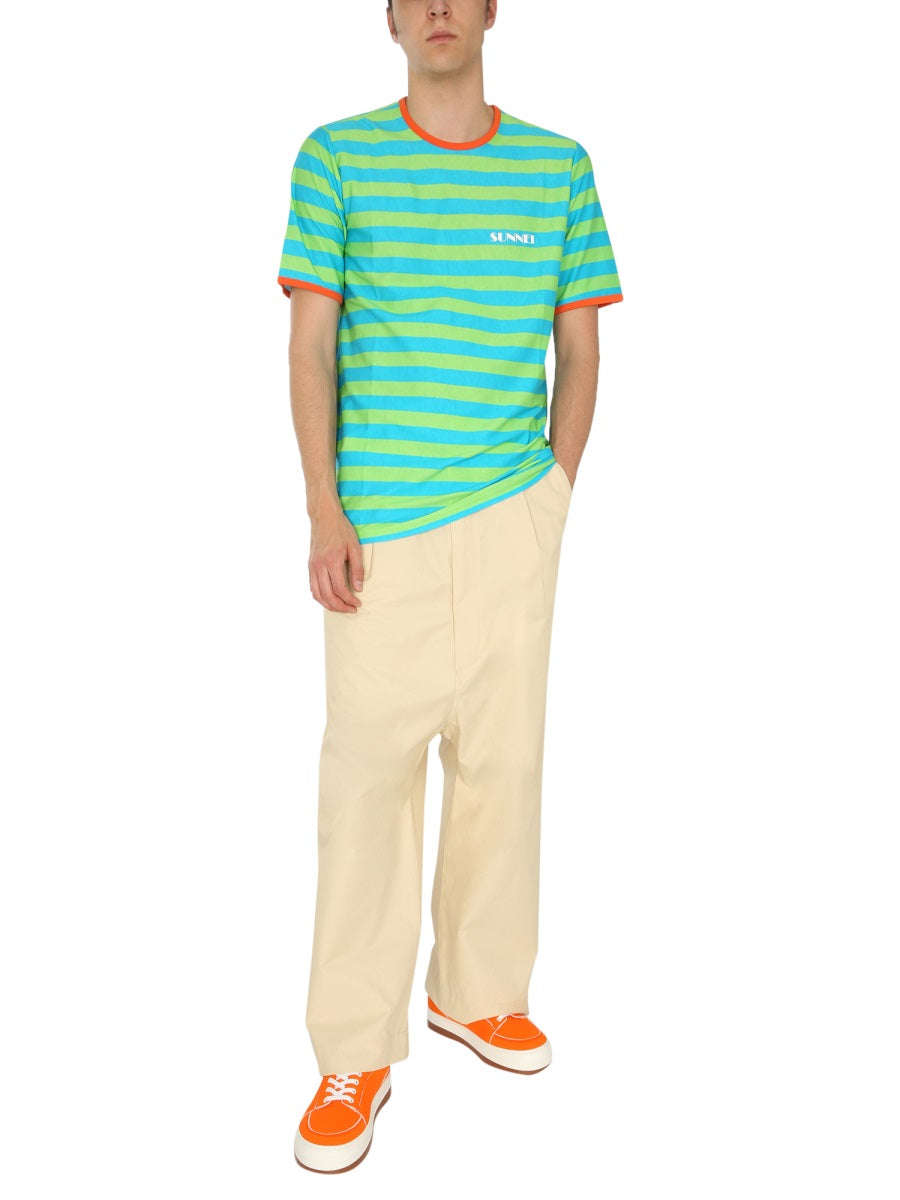SUNNEI X ELEONORA BONUCCI Unisex Striped Crew Neck T-Shirt