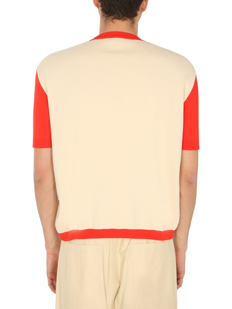 SUNNEI X ELEONORA BONUCCI Crew Neck T-Shirt with Contrasting Profiles for Men