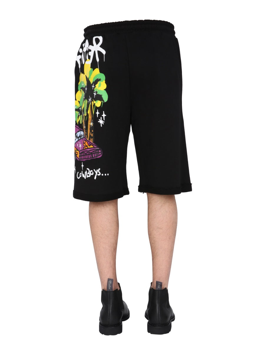 DISCLAIMER Men's Mini Bermuda Shorts with Screen Print