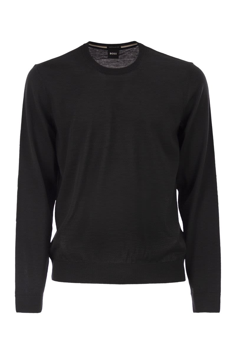 BOSS Slim Fit Crew Neck Merino Wool Jumper
