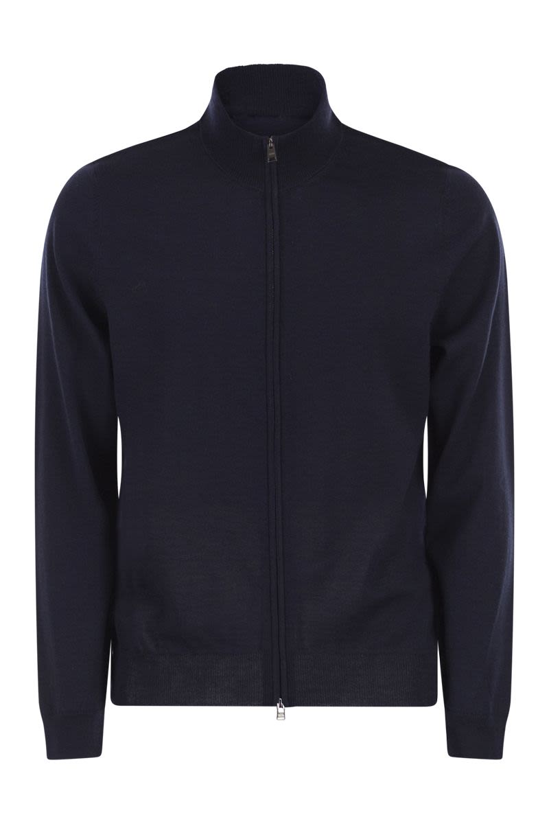 BOSS Men's Regular Fit Virgin Wool Knit Cardigan with Zip