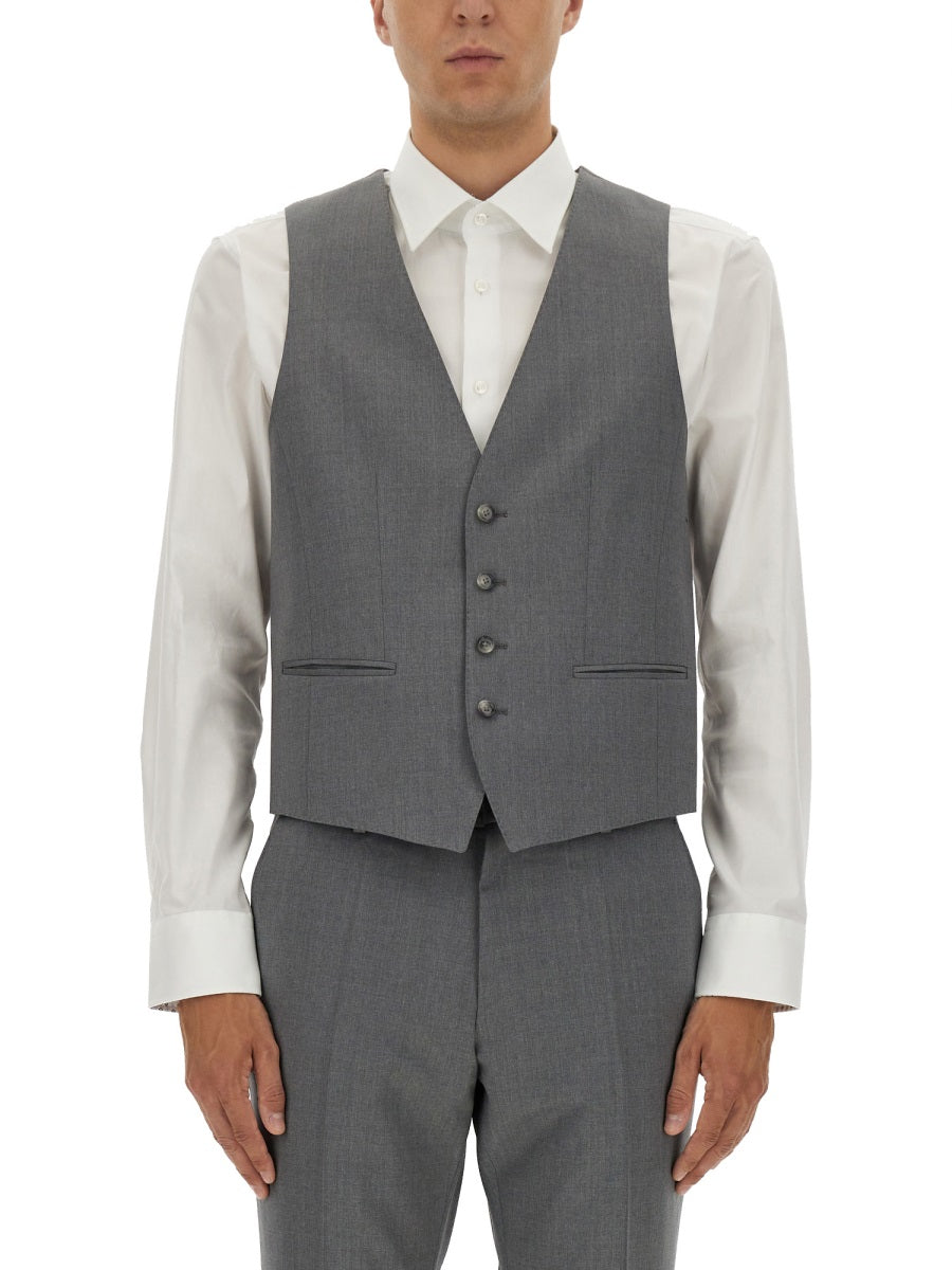 BOSS Slim Fit Wool Vest - Size 48