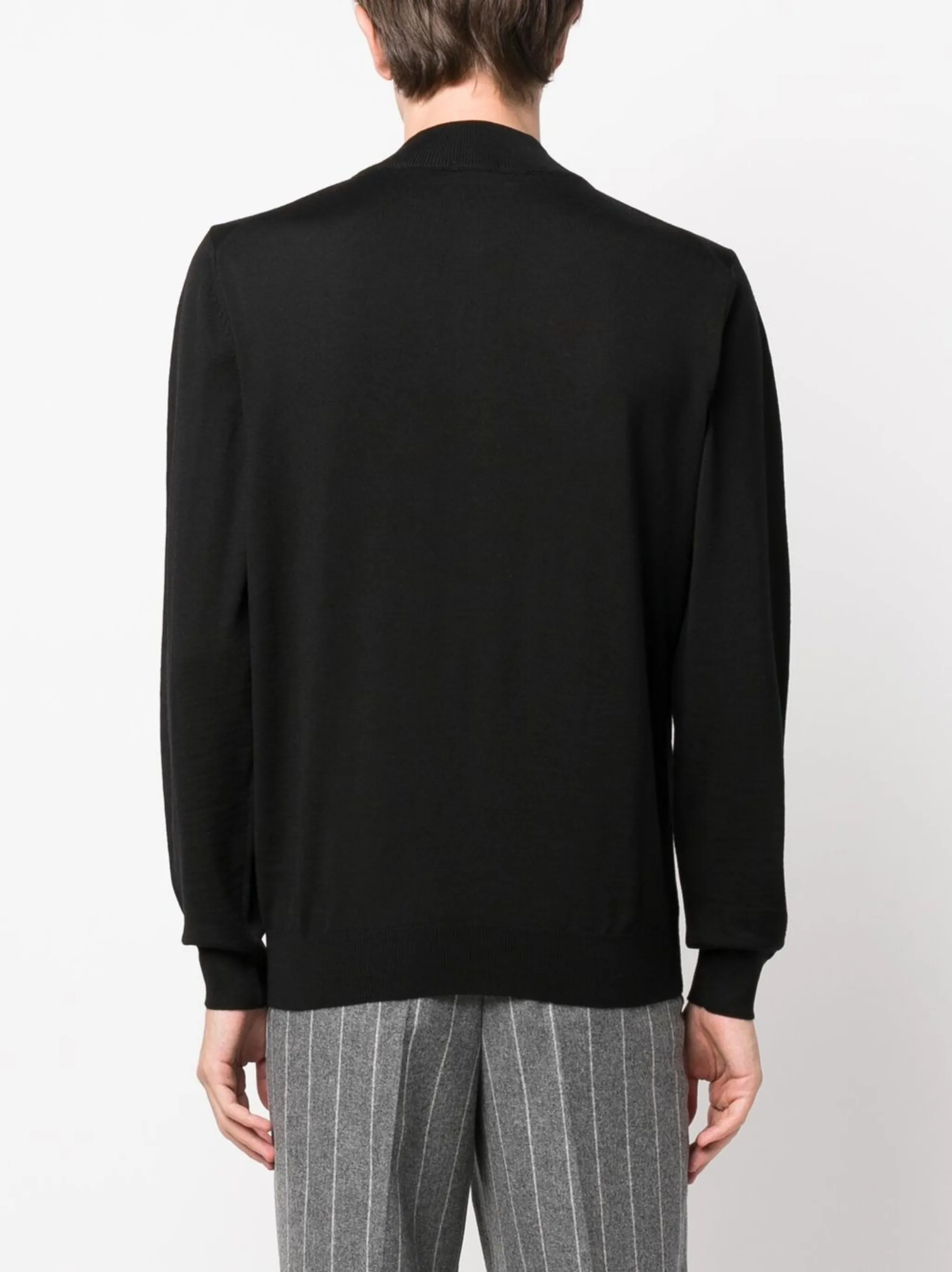 BOSS Men's Minimalist Zipper Cardigan in Virgin Wool