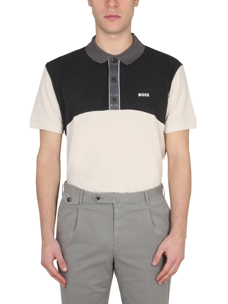 BOSS Classic Logo Polo with Front Button Closure - Men's