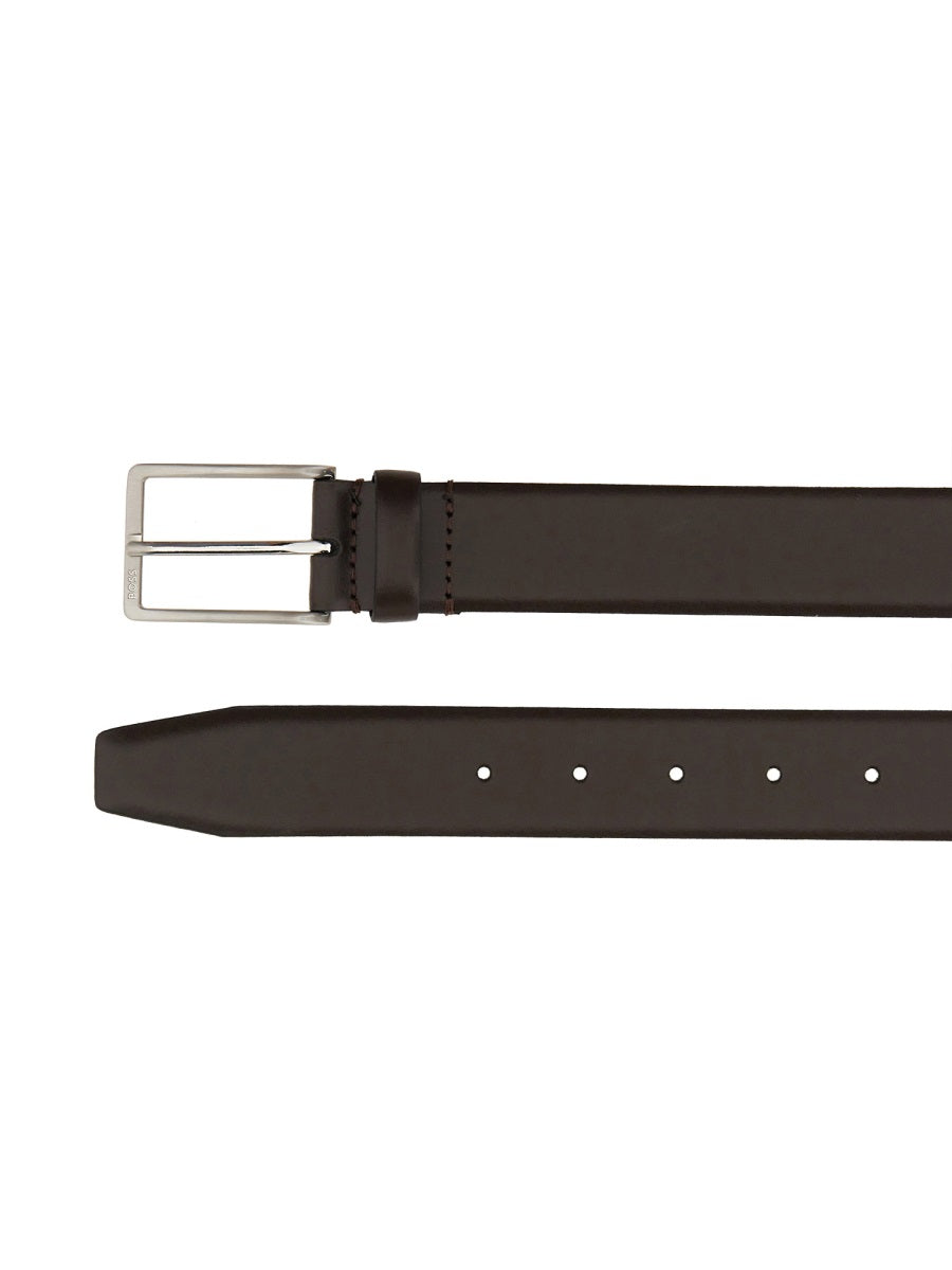BOSS Classic Leather Belt with Buckle