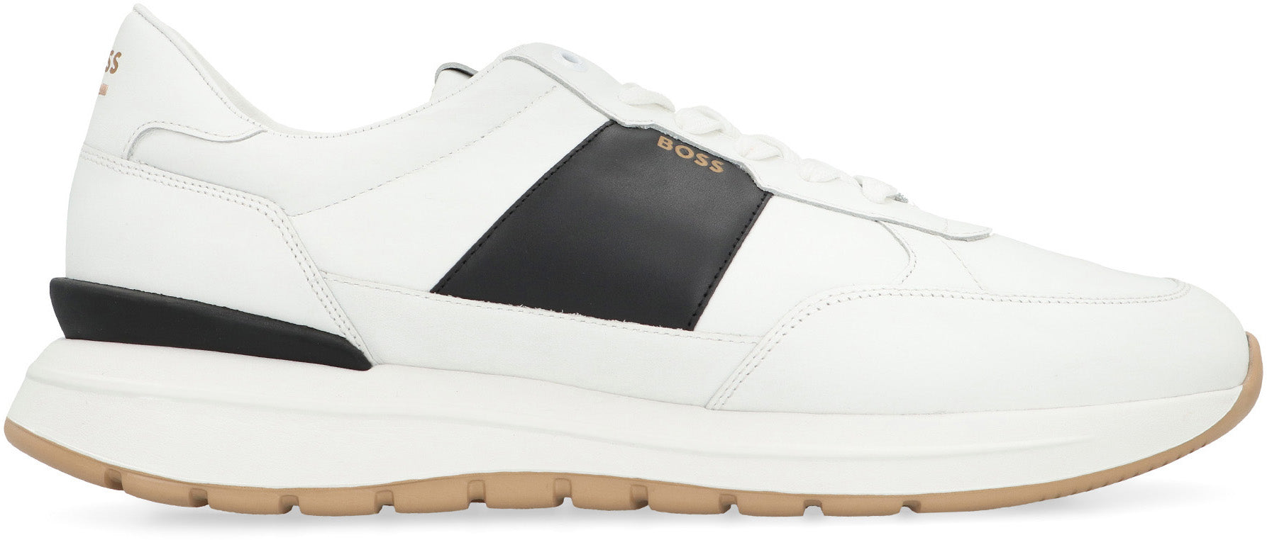 BOSS Round Toe Leather Low-Top Sneakers - SS24 Edition
