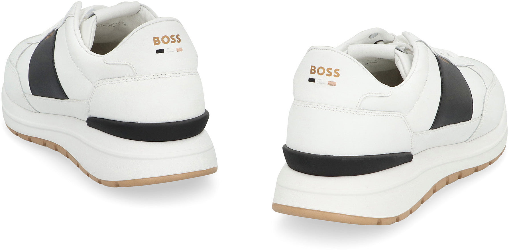 BOSS Round Toe Leather Low-Top Sneakers - SS24 Edition