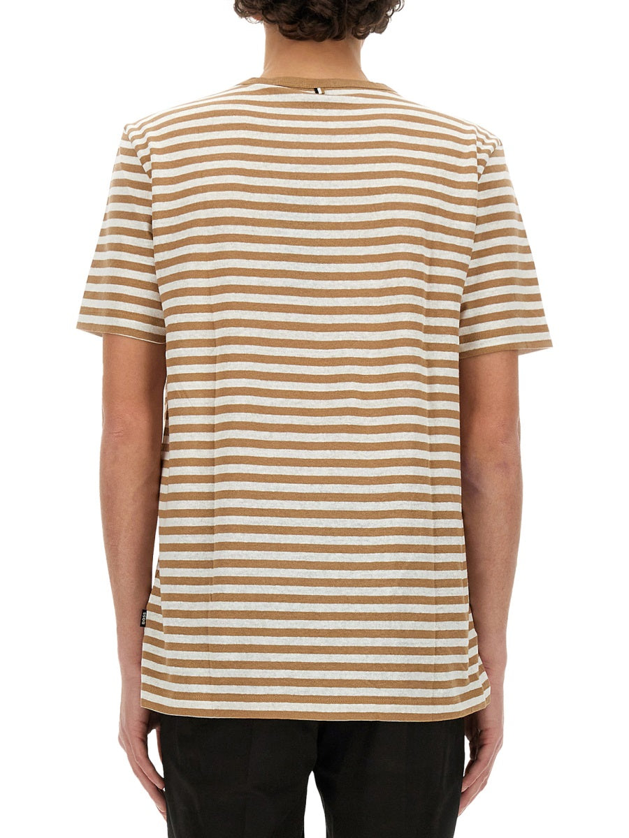 BOSS Men's Striped T-Shirt - Size L