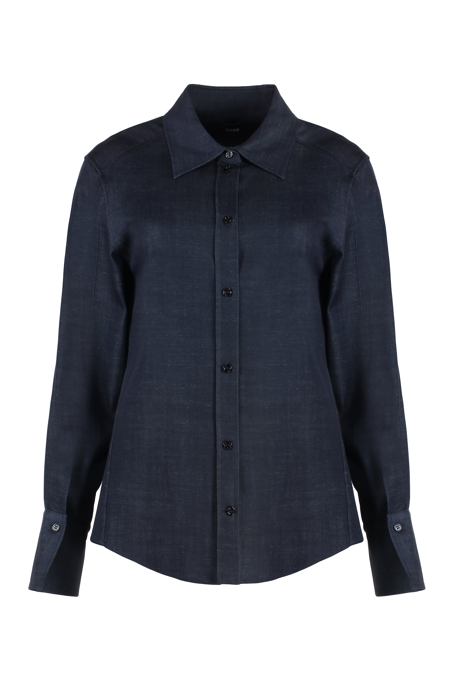 BOSS Stylish Denim Look Shirt - Rounded Hem