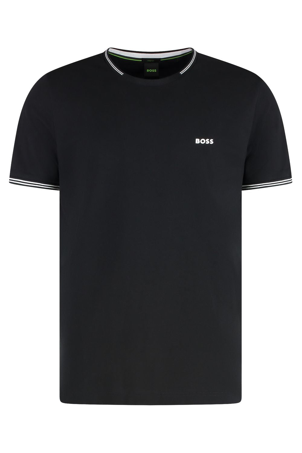 BOSS Men's Stretch Cotton T-Shirt with Ribbed Edges