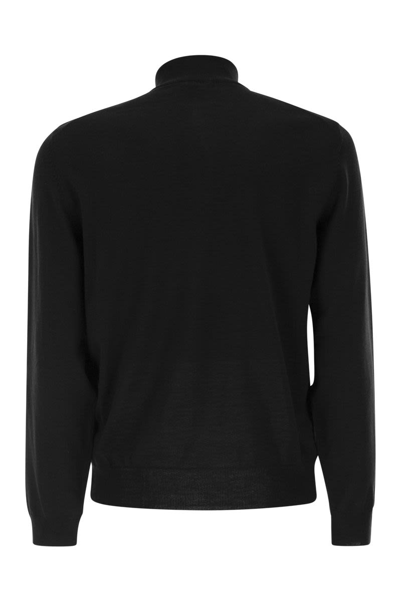 BOSS Men's Virgin Wool Jumper with Zip Collar