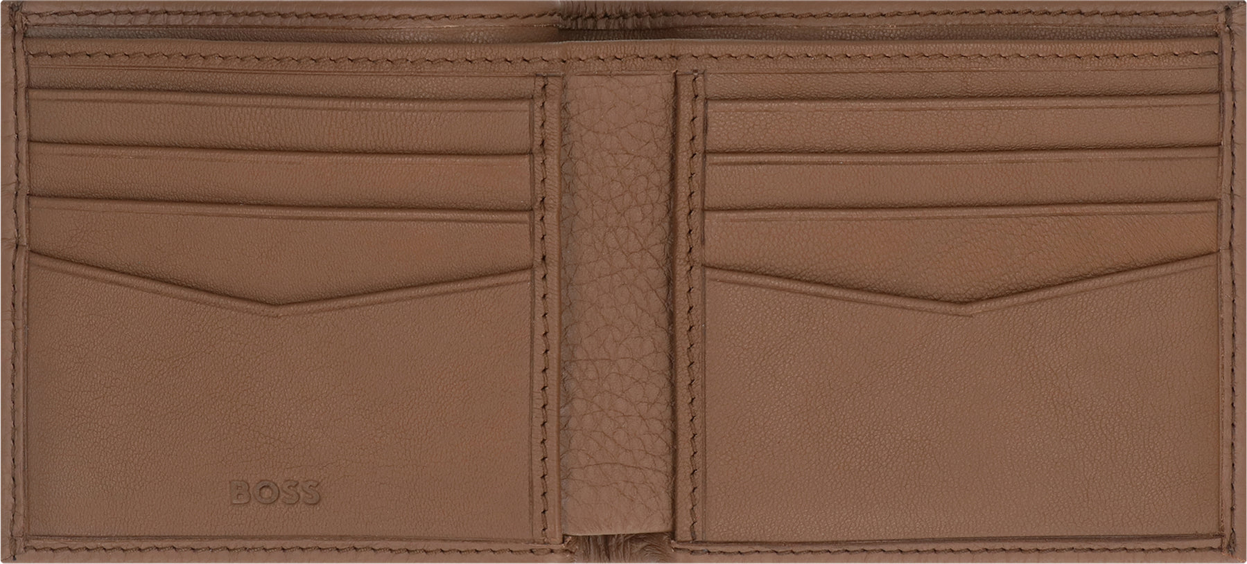 BOSS Grainy Leather Mini Wallet with Card Slots