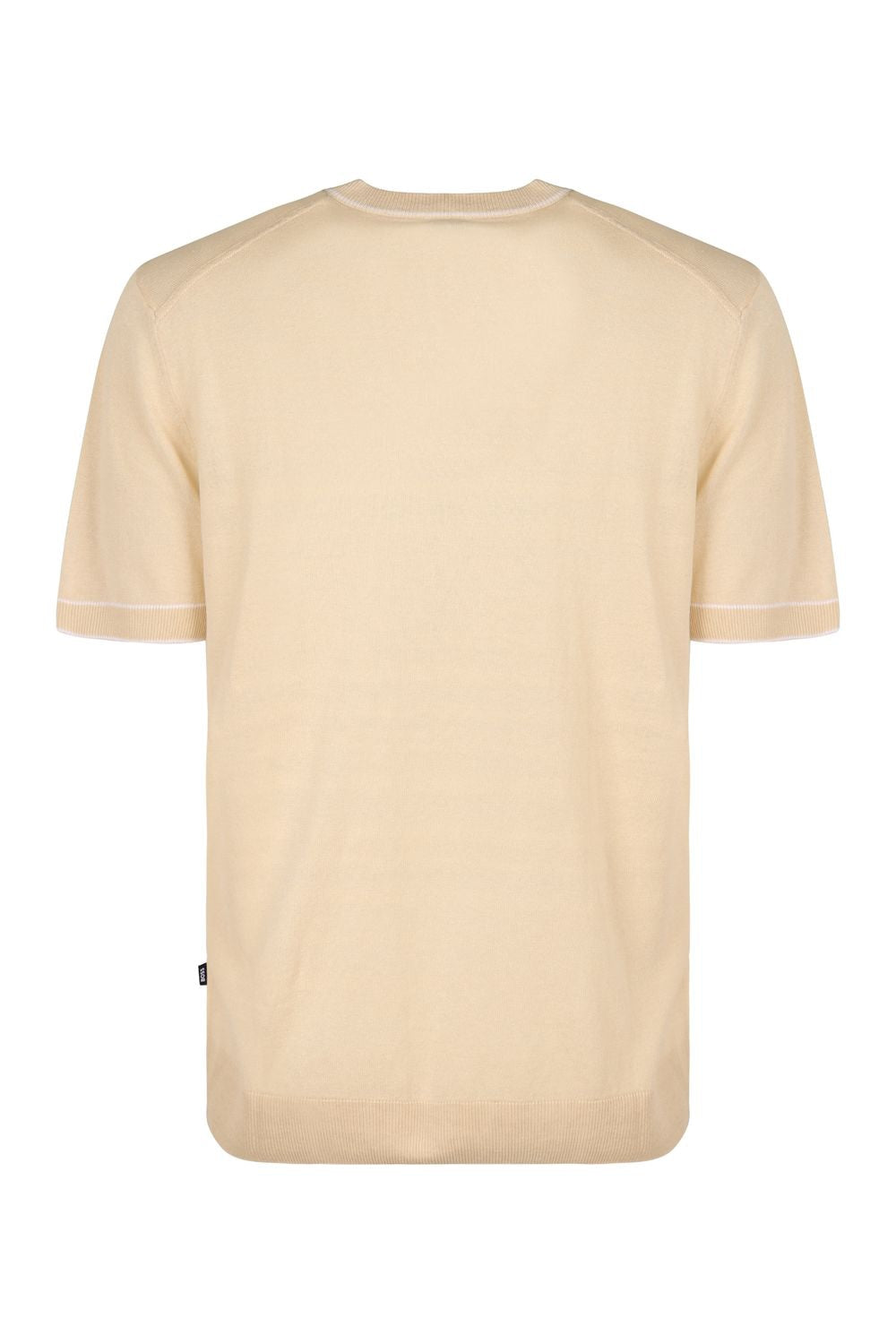 BOSS Men's Short Sleeve Sweater with Ribbed Knit Edges