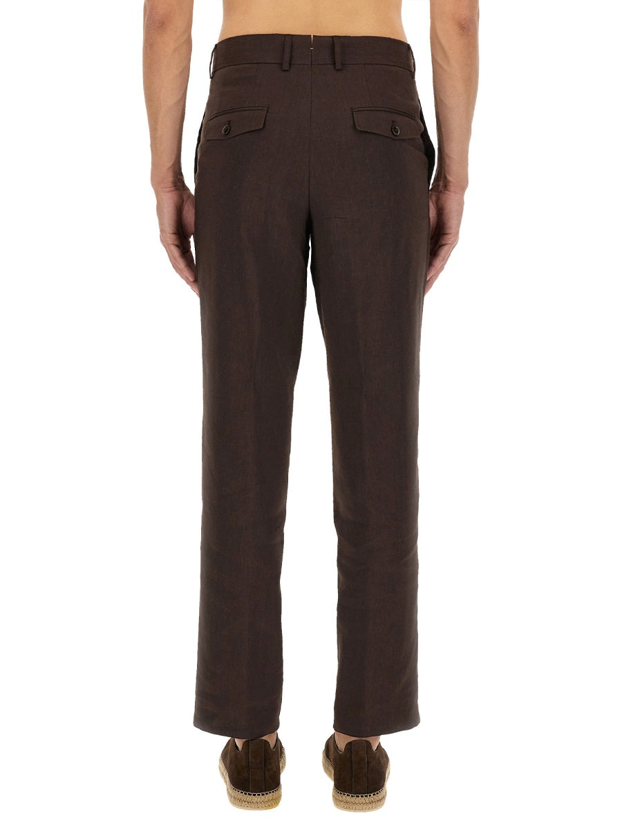 BOSS CAMEL Linen Port Pants - Size 48