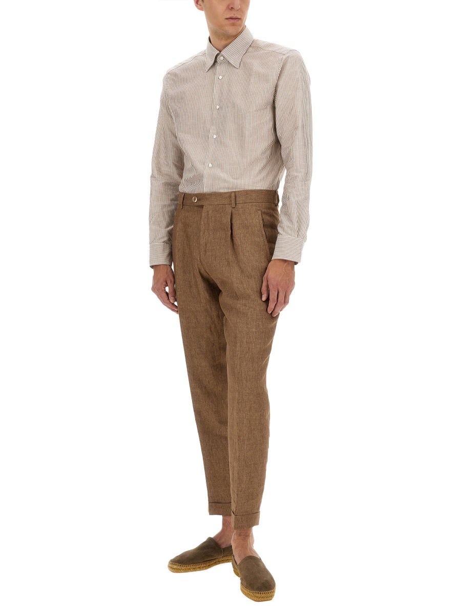 BOSS CAMEL L-Peat Pleat Pants - Size 48