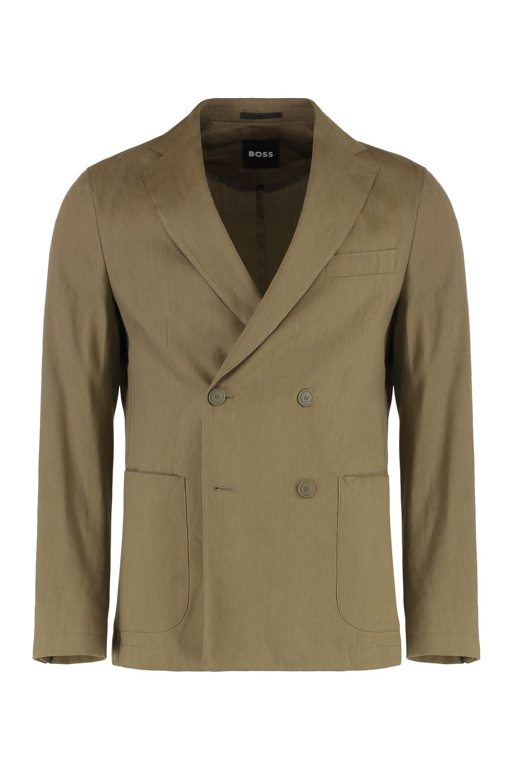 BOSS Double-Breasted Linen Blend Jacket