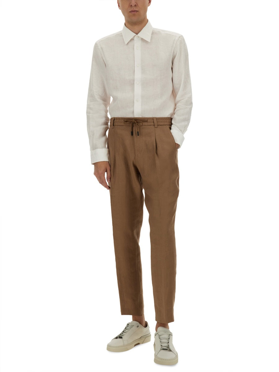 BOSS CAMEL Men's Classic Linen Shirt - Size 40