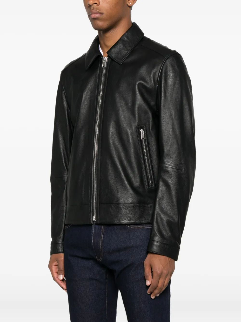HUGO BOSS Men's Luxury Leather Jacket