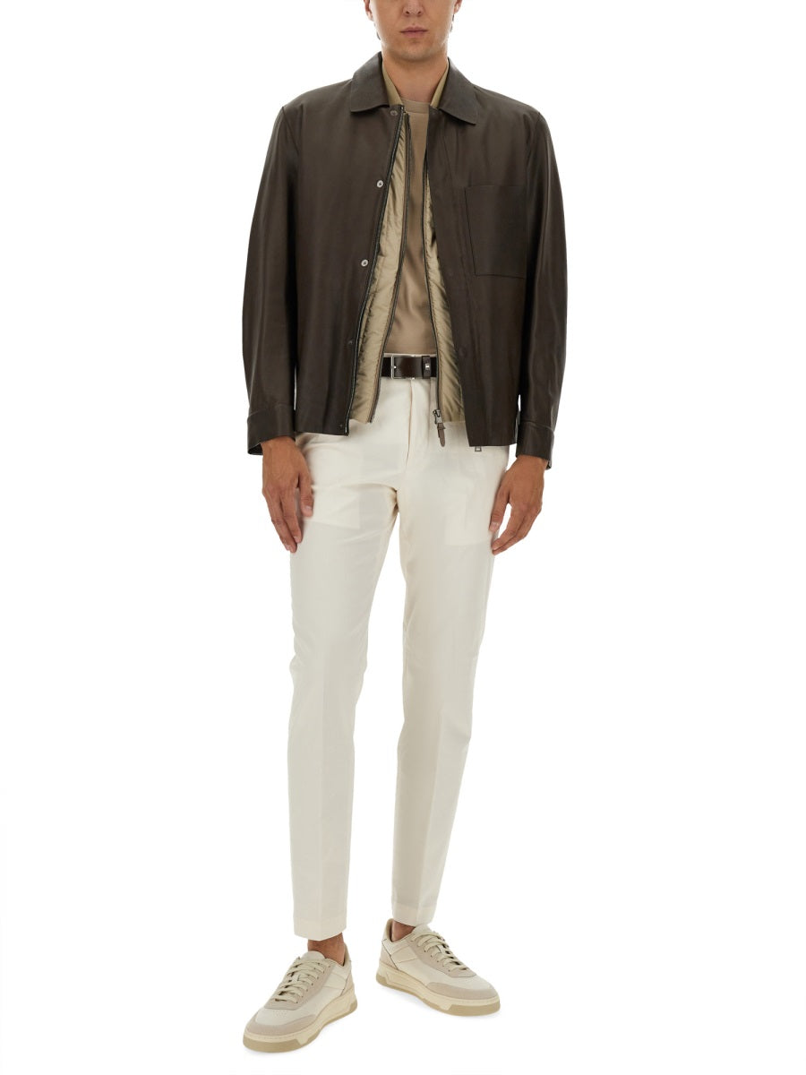 BOSS Men's Leather Jacket - Size 48