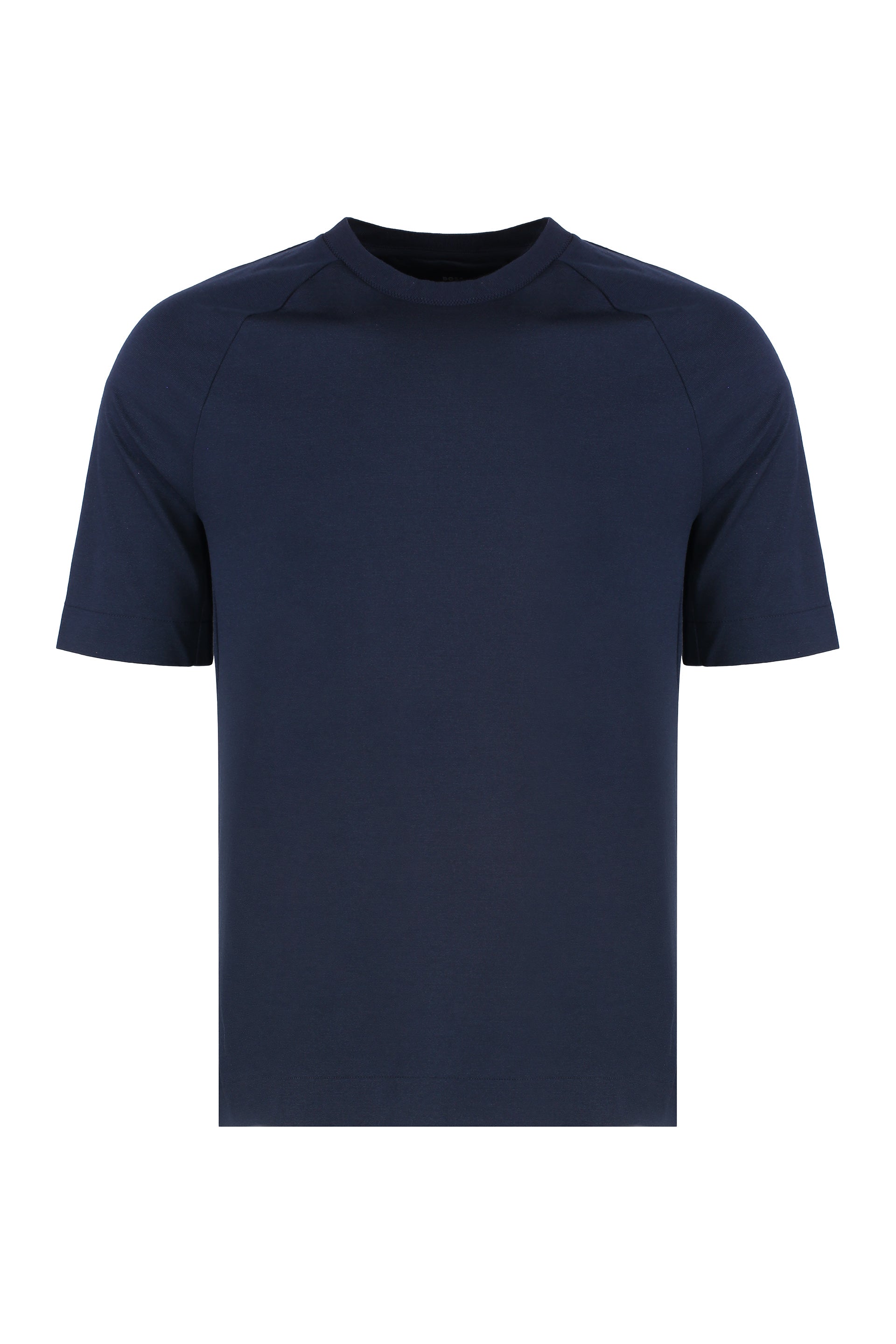 BOSS Wool Blend T-Shirt with Ribbed Collar